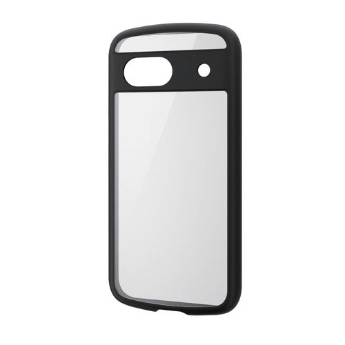 Postal delivery. ELECOM Google Pixel 8a case, hybrid, shock-absorbing, lightweight, slim, with camera lens protection, clear back, black (PM-P241TSLFCBK)
