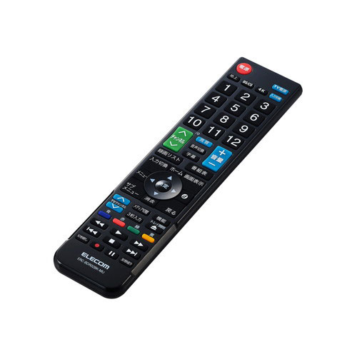 -------------------------------------------------------------- 画像はイメージです。 ※ PC環境により実際の色味や質感と異なって表示される場合がございます。 ※ 部品・パーツなどの一部の商品では本体の商品画像を使用しております。 ※ 製品の仕様・画像・パッケージは、メーカー側から予告なく変更される場合があります。 -------------------------------------------------------------- Blu-ray/DVDレコーダーもテレビもこの1台でまとめて操作！4つのボタンの簡単設定ですぐに使える、マルチレコーダーリモコンです。Blu-ray/DVDレコーダー4メーカー、テレビ12メーカーに対応。手にフィットする形状と、クリック感のあるボタンでストレスを軽減、快適な操作を実現します。■Blu-ray/DVDレコーダーとテレビを各1台ずつ、メーカーが違ってもこれ1つで操作ができる、マルチレコーダーリモコンです。■Blu-ray/DVDレコーダーやテレビに向けて、リモコンの電源ボタンを押したままメーカーの設定番号を押し、電源ボタンを離すと設定が完了。すぐに使えます。■リモコンがそれぞれあって場所を取る、持ち替えるのが面倒で1つにまとめたいという方や、配置や押し心地などお使いのリモコンが使いづらいと感じている方にもおすすめです。■Blu-ray/DVDレコーダーは4メーカー(パナソニック/東芝/シャープ/ソニー)に対応しています。■Blu-ray/DVDレコーダー、デジタルテレビ(地デジ/BS/CS/4K)に対応しています。■テレビは12メーカー(パナソニック/日立/シャープ/東芝/ソニー/三菱/LG/ハイセンス/アイワ/アズマ/オリオン/フナイ)に対応しています。■Blu-ray/DVDレコーダー用に53ボタン、テレビ用に7ボタンの合計60ボタンを割り当てています。■テレビ用のボタンは青色にしているので、簡単に使い分けられます。■Blu-ray/DVDレコーダー用には録画や再生、停止などの基本操作に加え、4K映像への切り替え(※)、字幕、Blu-ray・DVD用トレイの開閉ボタンなど良く使うボタンを割り当てています。※対応レコーダーのみ。■テレビ用にはテレビの電源操作や音量調整、入力切替、チャンネルの変更ボタンを割り当てています。■電池を取り外しても設定済みのモードを保持する「設定モード保持機能」を搭載。電池交換の際に再設定する必要はありません。■リモコン操作時に多い3つの使い方(つまんで操作、握って操作、置いたまま操作)に対応しています。■側面や背面にくぼみを配置することで持ちやすく、指に馴染むボタン形状でそれぞれの使い方で快適な操作ができます。■押し心地の良いメタルドームを採用しています。クリック感のあるボタンで、ボタンから少しずれてもクリックできるため、快適にご使用いただけます。■本製品は2012年以降発売のBlu-ray/DVDレコーダー、テレビ本体と動作確認済みです(2024年1月現在)。※本製品は2024年1月までに発売された機器をもとに開発を行っていますが、一部のBlu-ray/DVDレコーダーやテレビでは使用できない、または一部機能が使用できない場合があります。■信号LEDを2つ搭載することで、広範囲に信号が届きやすくしています。■リモコンは幅約4.9cm・長さ約21.2cmで、操作しやすいコンパクトサイズです。※本製品の機能がBlu-ray/DVDレコーダーやテレビおよび付属リモコンにない場合、その機能は使用できません。またテレビおよび付属リモコンにある機能が本製品にない場合も、その機能は使用できません。※本製品に乾電池は付属しておりません。別途、単4形アルカリ乾電池2本をご用意ください。【仕様】対応機種：Blu-ray/DVDレコーダー(パナソニック/東芝/シャープ/ソニー)、テレビ(パナソニック/日立/シャープ/東芝/ソニー/三菱/LG/ハイセンス/アイワ/アズマ/オリオン/フナイ)通信方式：赤外線(IR)方式ボタン数：60ボタン外形寸法：幅約49mm×奥行約212mm×高さ約25mm重量：約96g ※乾電池除く対応電池：単4形アルカリ乾電池2本※本製品に乾電池は付属しておりません。別途ご用意ください。電池寿命：約1年間※ご使用状況により異なります。付属品：ユーザーズマニュアル保証期間：1年間 【メーカー・ブランド】 エレコム / えれこむ / ELECOM 【#1】　