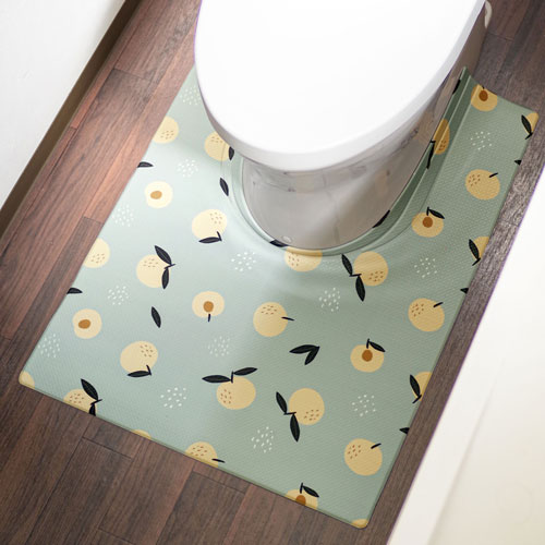オカトー スキマにピタっ！ PVCトイレマット 耳長 80X60cm フルーツ