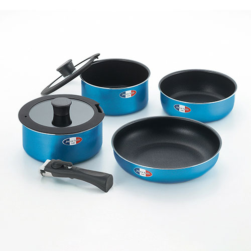 ジャンヌ・エコール 着脱ハンドル鍋 4点セット JE-123R