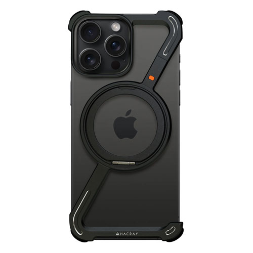 Rakuten - ポスト投函 Hacray 360 RingStandバンパー for iPhone 16 Pro Max リングスタンドケース アルミ・ブラック HR27180i16PM