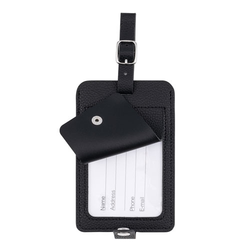 ナカバヤシ MCO 旅人専科 ミニフォトを入れられるネームタグ ブラック MBZ-RT01BK