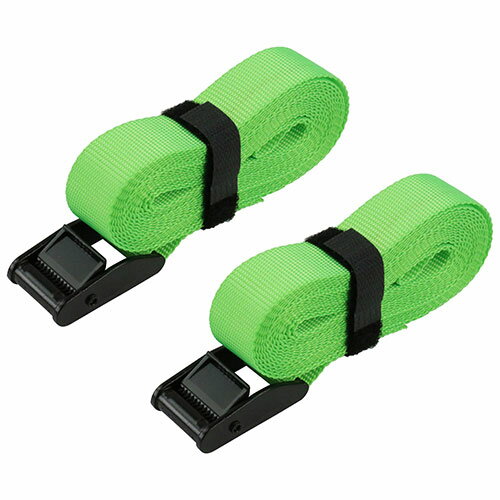カムバックル式荷締ベルト ライムグリーン 2個入 BT-2540LG 2pcs