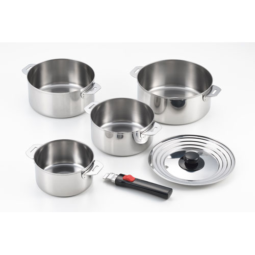 ヨシカワ 郷技 着脱式ハンドル鍋 4点セット YJ3447