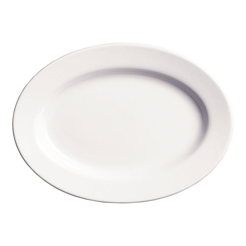 陶器 町中華 リム楕円皿 19cm R01-8019