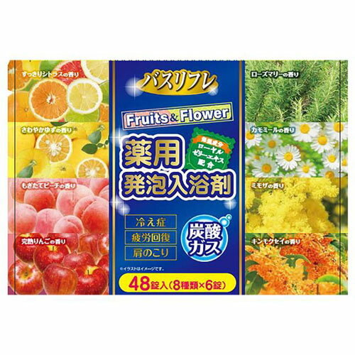 -------------------------------------------------------------- 画像はイメージです。 ※ PC環境により実際の色味や質感と異なって表示される場合がございます。 ※ 部品・パーツなどの一部の商品では本体の商品画像を使用しております。 ※ 製品の仕様・画像・パッケージは、メーカー側から予告なく変更される場合があります。 -------------------------------------------------------------- 8種類のカラフルな色とお湯とほのかな香り。疲労回復・肩のこり・腰痛などに効果的。●8種類のカラフルな色のお湯とほのかな香り(シトラス、ゆず、ピーチ、完熟りんご、ローズマリー、カモミール、ミモザ、キンモクセイ)で、身体も心もリラックス感につつまれます。有効成分が、温浴効果を高め血行を促進し、疲労回復・肩のこり・腰痛などに効果的です。●ローヤルゼリーエキス(保湿成分)配合でお肌にうるおいを与えます。●医薬部外品。■表示成分/全成分[すっきりシトラスの香り]有効成分…炭酸水素Na、乾燥硫酸Na、炭酸Naその他成分…コハク酸、PEG6000、ローヤルゼリーエキス、ショ糖脂肪酸エステル、黄202(1)、香料[さわやかゆずの香り]有効成分…炭酸水素Na、乾燥硫酸Na、炭酸Naその他成分…コハク酸、PEG6000、ローヤルゼリーエキス、ショ糖脂肪酸エステル、黄202(1)、黄4、香料[もぎたてピーチの香り]有効成分…炭酸水素Na、乾燥硫酸Na、炭酸Naその他成分…コハク酸、PEG6000、ローヤルゼリーエキス、ショ糖脂肪酸エステル、赤106、赤230(1)、香料[完熟りんごの香り]有効成分…炭酸水素Na、乾燥硫酸Na、炭酸Naその他成分…コハク酸、PEG6000、ローヤルゼリーエキス、ショ糖脂肪酸エステル、赤102、赤106、香料[ローズマリーの香り]有効成分…炭酸水素Na、乾燥硫酸Na、炭酸Naその他成分…コハク酸、PEG6000、ローヤルゼリーエキス、ショ糖脂肪酸エステル、青1、黄4、香料[カモミールの香り]有効成分…炭酸水素Na、乾燥硫酸Na、炭酸Naその他成分…コハク酸、PEG6000、ローヤルゼリーエキス、ショ糖脂肪酸エステル、青1、香料[ミモザの香り]有効成分…炭酸水素Na、乾燥硫酸Na、炭酸Naその他成分…コハク酸、PEG6000、ローヤルゼリーエキス、ショ糖脂肪酸エステル、黄202(1)、黄4、香料[キンモクセイの香り]有効成分…炭酸水素Na、乾燥硫酸Na、炭酸Naその他成分…コハク酸、PEG6000、ローヤルゼリーエキス、ショ糖脂肪酸エステル、黄5、赤104(1)、香料■使用方法・浴槽のお湯(160〜200L)に対し、本品1錠(40g)を使用してください。・浴槽にお湯をはった後に本品を入れてください。よくかき混ぜて溶かしきってご使用ください。・炭酸ガスは発泡が終わった後も、お湯に溶け込んでいますが、投入後2時間以内が効果的です。■原産国日本 【使用上の注意点】・入浴以外の用途には使用しないでください。・本品を入れたお湯は洗髪や洗顔に使用できますが、すすぎは清水でおこなってください。・使用中や使用後、皮膚に発疹、発赤、かゆみ、刺激等の異常が現れた場合使用を中止し、医師にご相談ください。・本品は食べられません。万一大量に飲み込んだ場合は水を飲ませるなどの処置をおこなってください。・本品には浴槽・風呂釜をいためるイオウは入っておりません。・残り湯は洗濯にもお使いになれますが、すすぎは清水でおこなってください。ただし次の場合はご使用にならないでください。(1)柔軟剤仕上げ剤との併用(2)おろしたての衣類(3)つけおき・残り湯を植物にかけないでください。影響が出る可能性があります。・全自動給湯器、24時間風呂など機種によりご使用になれない場合があります。お使いの機種の説明書をご確認の上ご使用ください。・定められた用法・用量をおまもりください。・飲食物などと区別し小児の手の届かない所に保管してください。・他の入浴剤との併用はしないでください。・袋を開封後、すぐにご使用ください。・天然大理石製の浴槽・浴室の場合、表面の光沢が失われることがあります。・高温・多湿になる所で保管しないでください。・浴槽の汚れは早めに専用の洗剤で落としてください。時間がたつと色素が付着し、色が付くこともあります。・本品の残り湯で洗濯した場合、衣類用洗剤の種類により色づきするおそれがありますのでご注意ください。・入浴中、炭酸ガスにより咳こむ場合は、換気をおこなってください。・まれに炭酸ガスにより袋がふくらむことがありますが、品質には問題ありません。 【発売元、製造元、輸入元又は販売元】ライオンケミカル 商品区分：医薬部外品広告文責：ナチュラルウェブ株式会社TEL：03-6423-0750※パッケージ・内容等予告なく変更する場合がございます。 【メーカー・ブランド】 Lion chemical / らいおんけみかる 【#194】　