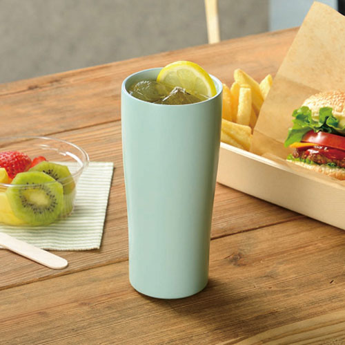 カクセー セラコ 真空二重 セラミックコートタンブラー 450ml グリーン CE-01M