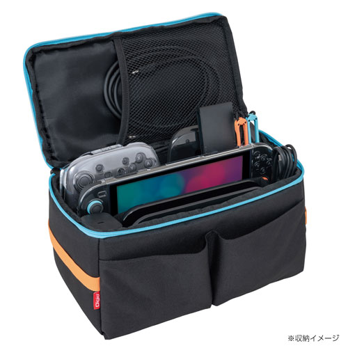 Webbyのナカバヤシ SWITCH2用 ぜんぶ収納ボックス 厚手クッションタイプ ブラックマルチ SZC-SW203-BKM｜アングル2
