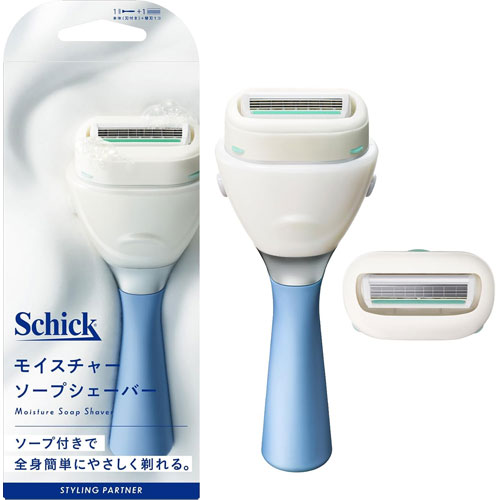 -------------------------------------------------------------- 画像はイメージです。 ※ PC環境により実際の色味や質感と異なって表示される場合がございます。 ※ 部品・パーツなどの一部の商品では本体の商品画像を使用しております。 ※ 製品の仕様・画像・パッケージは、メーカー側から予告なく変更される場合があります。 -------------------------------------------------------------- ソープ付きで全身簡単にやさしく剃れる、男性向けボディ用シェーバーのホルダーです。●モイスチャーソープ付きで全身簡単にやさしく剃れる。●2種のうるおい成分配合モイスチャーソープ。●敏感肌(※1)にもおすすめ。●うるおい成分…アロエ(※2)・茶葉(※3)●セーフティワイヤー…肌に刃が当たるのを最小限に抑え、肌を守る。●スイングヘッド…体のカーブにフィットし、剃りにくい部分も楽々剃れる。●スリムラバーハンドル…手のひらにすっぽり収まり、握りやすく滑りにくい。※1…皮膚刺激性テスト済み(全ての人に刺激が起きないというわけではありません)※2…アロエベラ葉エキス(保湿剤)※3…チャ葉エキス(皮膚コンディショニング剤)■表示成分/全成分パルミチン酸Na、ヤシ脂肪酸Na、水、イソステアリン酸Na、パルミチン酸K、ヤシ脂肪酸K、グリセリン、パルミチン酸、カオリン、イソステアロイルラクチレートNa、イソステアリン酸K、ヤシ脂肪酸スクロース、酸化チタン、塩化Na、イソステアリン酸、PEG-50シア脂、ヤシ脂肪酸、香料、リナロール、エチドロン酸4Na、EDTA-4Na、チャ葉エキス、アロエベラ葉エキス■使用方法刃とモイスチャーソープをお湯、又は水で濡らします。肌とモイスチャーソープが濡れている状態で、なでるように優しく剃ってください。ご使用後は、肌とカミソリを洗い流してください。カミソリ本体の水分をしっかりときり、よく乾かしてください。■使用上の注意お肌に異常が生じていないかよく注意して使用してください。お肌に合わないとき、即ち使用中又は使用後直射日光にあたって、赤み、はれ、かゆみ、刺激、色抜け(白斑等)や黒ずみ等の異常があらわれた場合は、ご使用をおやめください。そのまま使用を続けますと、症状を悪化させることがありますので、皮膚科専門医等にご相談ください。傷やはれもの、しっしん等、異常のある部位にはお使いにならないでください。極端に高温又は低温の場所、直射日光のあたる場所を避け、乳幼児の手の届かない所に保管してください。カミソリは刃物です。お取り扱いにはご注意ください。刃の部分には直接手を触れないでください。落としたり、強い衝撃を与えないでください。これらは刃こぼれの原因となり、お肌を傷めるおそれがありますので、その場合は刃を交換してください。古くなった刃はお肌を傷める原因になります。少しでも剃りにくくなったら、刃を交換してください。ご使用後は水けをよく切って乾燥した場所に保管してください。未使用のカミソリも湿度の高い場所を避けて保管してください。水洗いした後は剃り味を保つために刃先を拭かないでください。お子様の手の届かないところに保管してください。ふきでもの等がある場合やお肌の状態が悪い時には、肌荒れを起こす場合がありますのでご使用をお控えください。お肌に強く押し当てると傷をつける原因になります。すねやひじなどの骨張っているところは、特にやさしく剃ってください。 長い毛を処理する場合は、同メーカー品「マルチボディシェーバー」を使用して毛を短く揃えてからの本品のご使用をお勧めします。■原産国ドイツ 【発売元、製造元、輸入元又は販売元】シック・ジャパン 商品区分：化粧品広告文責：ナチュラルウェブ株式会社TEL：03-6423-0750※パッケージ・内容等予告なく変更する場合がございます。 【メーカー・ブランド】 Schick / しっく 【#194】　