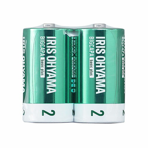 アイリスオーヤマ BIGCAPA basic plus アルカリ乾電池 単2形 2本パック LR14Bbp/2S
