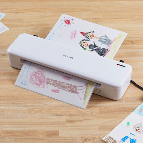 アイリスオーヤマ 高速起動ラミネーターA3 2本ローラー HSL-A322-W ホワイト