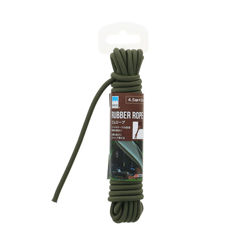 Event, Assembly Tent - KANUCHI OUTDOOR ゴムロープ 4.5mm×5m ODグリーン