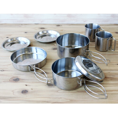 キャンプ クッカーセット 鍋8点セット アウトドア お得セット 初心者ギア スタッキング コンパクト 軽量 軽い ソロキャンプ デイキャンプ ファミリーキャンプ通販格安セール情報 楽天 通販