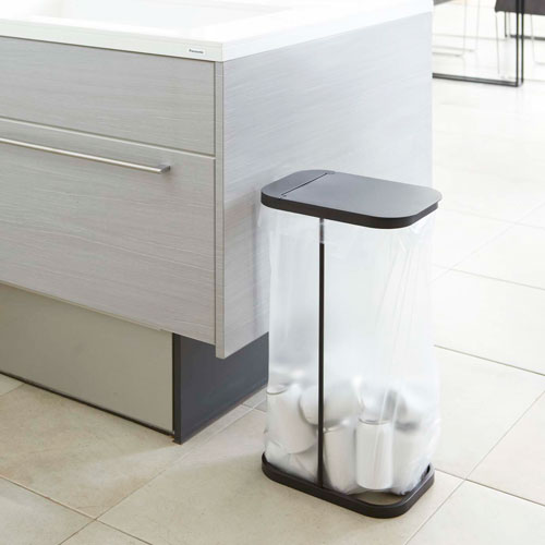 山崎実業 分別ゴミ袋ホルダー ルーチェ LUCE ブラック 07553 ごみ箱 分別 ダストボックス くずかご いたずら フタ付き ふた付き 蓋付き 匂い 臭い たくさん☆★