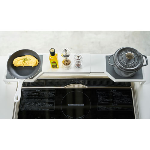 山崎実業 伸縮コンロ奥ラック プレート Pla...の紹介画像2