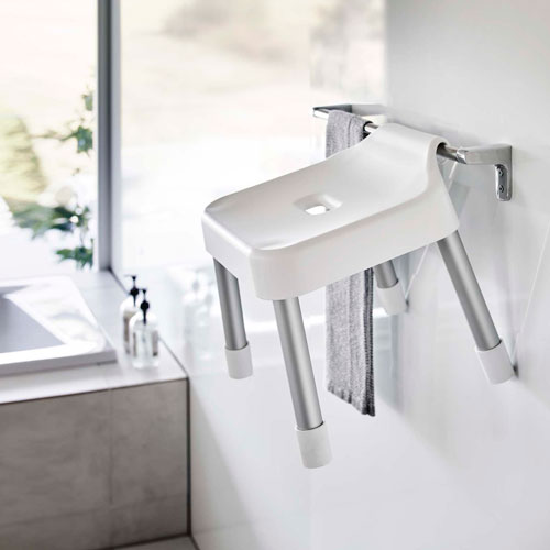 山崎実業 引っ掛け風呂イス ミスト MIST SH25 ホワイト 7305 引っ掛ける収納 浮かせる収納 カビ防止 いす 椅子 バスルーム お風呂 風呂椅子☆★