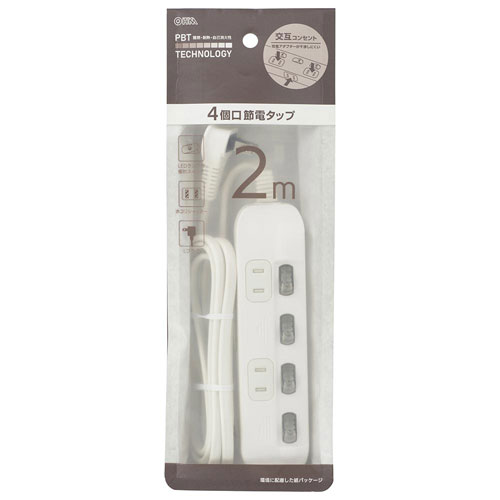 オーム電機 電源タップ 交互コンセント 4個口...の紹介画像3