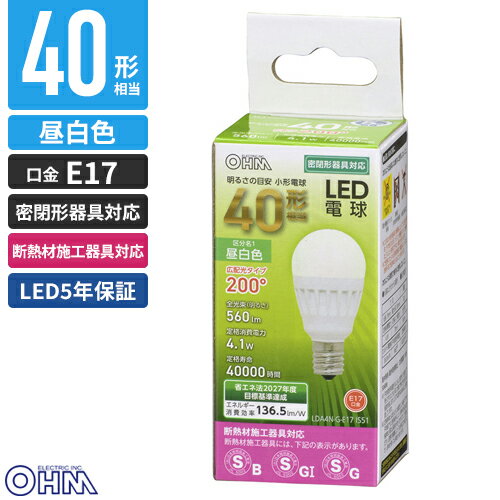 �������ŵ� ����LED�ŵ� E17 ���۸������� 40W���� ���� LDA4N-G-E17 IS51