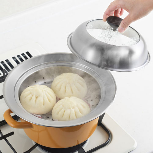 ヨシカワ 見える!お鍋用蒸し器 20~22cm...の紹介画像2