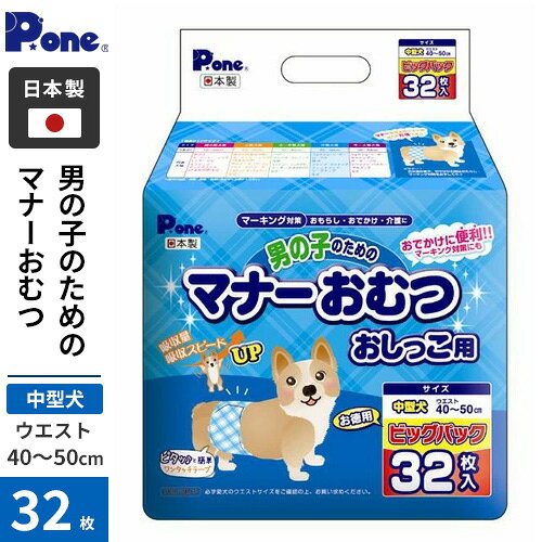 -------------------------------------------------------------- 画像はイメージです。 ※ PC環境により実際の色味や質感と異なって表示される場合がございます。 ※ 部品・パーツなどの一部の商品では本体の商品画像を使用しております。 ※ 製品の仕様・画像・パッケージは、メーカー側から予告なく変更される場合があります。 -------------------------------------------------------------- 「男の子おむつ」にお徳な大容量パックが新登場！男の子のマーキング、おもらし、介護、おでかけの用途に使用できる、使い捨てタイプのマナーおむつです。お徳な大容量パックが仲間入り！新開発「おしっこストップポケット」は「おしっこの前とび」を防ぐ新機能！しっかり吸収するので、お部屋や車の中でも安心して使用できます。■ 材質/素材ポリエチレン/ポリエステル系不織布、ポリエチレンフィルム、綿状パルプ、吸収紙、高分子吸水材、面ファスナー、ホットメルト■ 原産国または製造地日本■ 適応サイズ(腰囲)350〜450■ 使用方法内側のおしっこストップポケット(立体ギャザー)を起こします。愛犬の局部をやさしく包み込むように、おなか側から巻き上げます。吸収体の中心に局部がくるように当ててあげると、上手に装着できます。体にやさしくフィットするようにワンタッチテープを背中側でとめます。テープの位置は、愛犬に合わせて調節してください。■ お手入れ方法使い捨てのペット用紙オムツですので、洗濯しないでください。汚れた紙おむつは、早めに取り替えてください。交換の際は、汚れた部分を内側にして小さく丸め、不衛生にならないように処理してください。紙おむつはトイレに捨てないでください。外出時に使ったおむつは必ず持ち帰り、ご家庭で処理してください。処理の方法はお住まいの地域のルールに従ってください。■ 保管方法高温多湿を避け、直射日光の当たらない場所に保管してください。お子様や愛犬の手の届かないところに保管してください。 【#119】男の子のためのマナーおむつ おしっこ用 男の子のマーキング、おもらし、介護、おでかけに、使い捨てタイプのマナーベルトです 吸収面積が広がり吸収力UP！新波型ストライプの表面材を採用し、吸収スピードUP！ 逆戻り極少