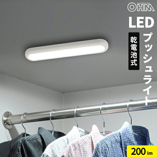 オーム電機 LEDプッシュライト NIT-BLA6P300-WN