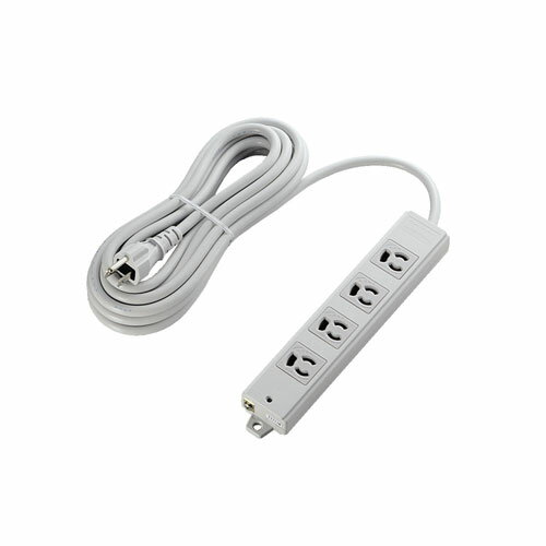 延長コード 電源タップ 5m 3P 4個口 マグネット付 熱に強い二重構造ケース採用 グレー T-WRM3450LG/RS ..