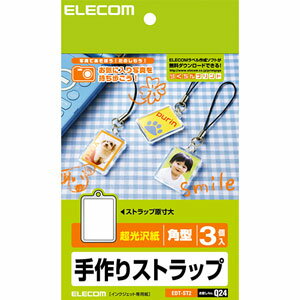 【送料無料】ポスト投函 エレコム ELECOM 手作りストラップ（角型） EDT-ST2