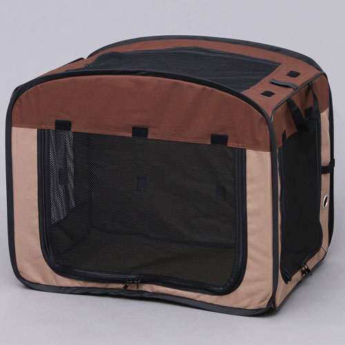 アイリスオーヤマ 折りたたみソフトケージ Mサイズ ブラウン POSC-650A