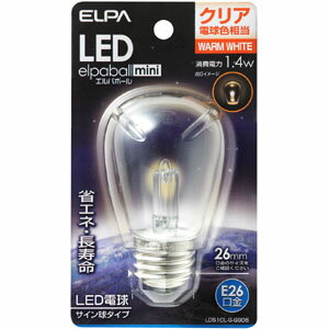 26 mm Cfl - ELPA LED電球 サイン型 E26 LDS1CL-G-G906