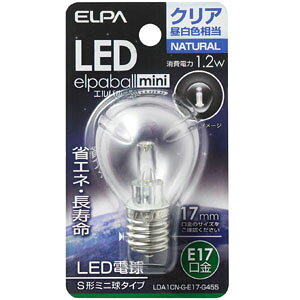 ELPA LED電球 S型 E17 LDA1CN-G-E17-G455