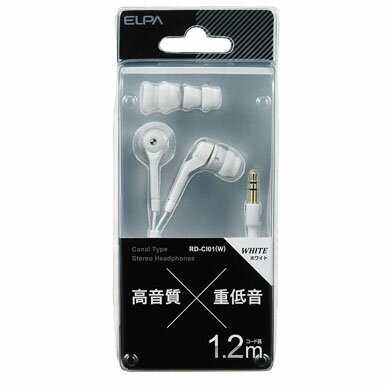 ELPA カナルタイプステレオヘッドホン ホワイト RD-CI01（W）
