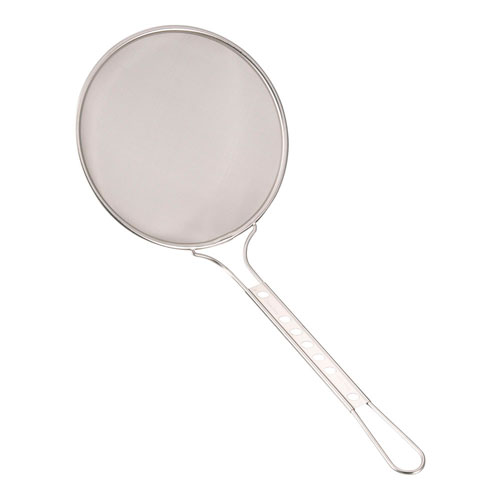 新越金網 ステンレス スリースノー丸カス揚 18cm 細目 40メッシュ