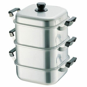 アカオアルミ アルマイト角型蒸器 33cm 二重