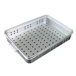 アカオアルミ アルミ穴明手付番重 板取手 小 80