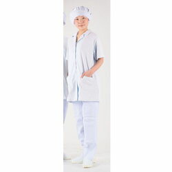 テクノファインコート 女子襟有り半袖白衣 NR-432 M