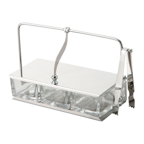 エムタカ No.553 ガラス薬味入れ 3ヶ仕切