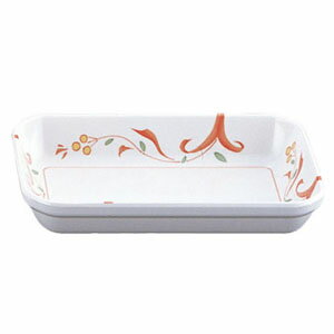 メラミン「赤絵」 角深皿 AE-771