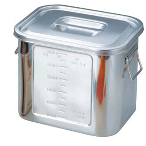 BK 18-8 角型 キッチンポット 目盛付 22型 手付