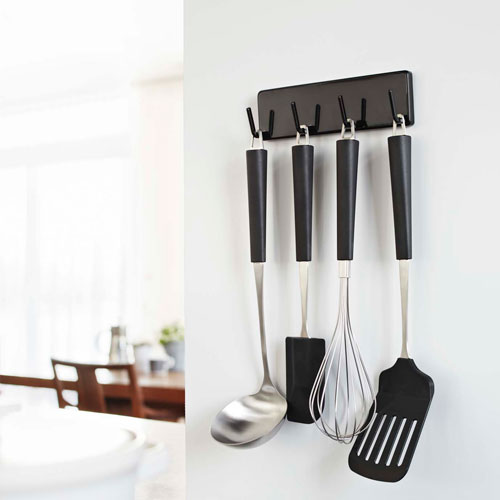 山崎実業 ウォールキッチンツールフック タワー ブラック 07124