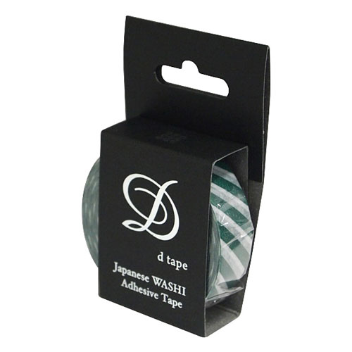 和紙マスキングテープ D tape 15mm×15m ストライプグリーン DT15-STRIPE-G マステ デコレーション コラージュ 写真 アルバム ラッピング 手帳 ダイアリー
