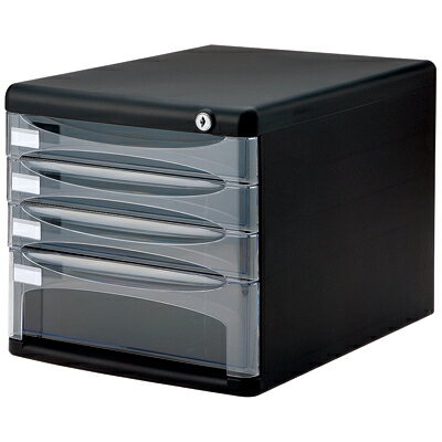 ナカバヤシ セキュリティ デスクトップケース 書類ケース4段 A4-SK4D ブラック