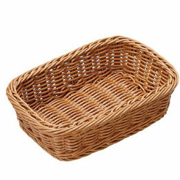 萬洋 樹脂バスケット 角型 茶 91-073B