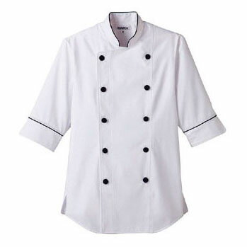 ショップコート ホワイト×ブラック 白×黒 M ET-1140 サーヴォ サンペックスイスト 業務用 ユニフォーム 制服