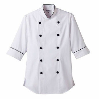 ショップコート ホワイト×ブラック 白×黒 L ET-1140 サーヴォ サンペックスイスト 業務用 ユニフォーム 制服