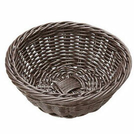 萬洋 樹脂バスケット 丸型 こげ茶 91-082C