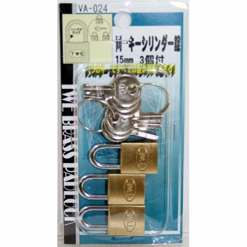 和気産業 WAKI 同一キーシリンダー錠 VA-024 15mm 3個付 500102400 和気産業 WAKI 同一キーシリンダー錠 VA-024 15mm 3個付 500102400