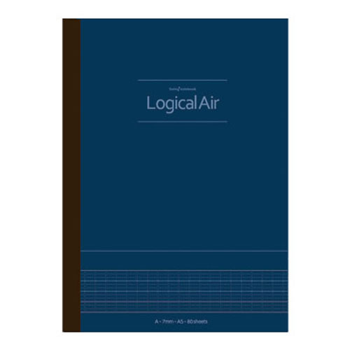ロジカルエアーノート A5 ダークブルー ロジカルA罫 7mm 80枚 ノ-A512A-DB ナカバヤシ 軽量