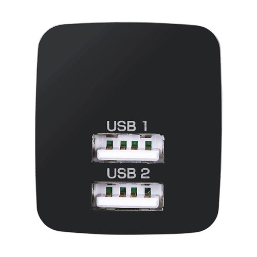 サンワサプライ USB充電器 2ポート 合計2.4A ブラック ACA-IP44BK