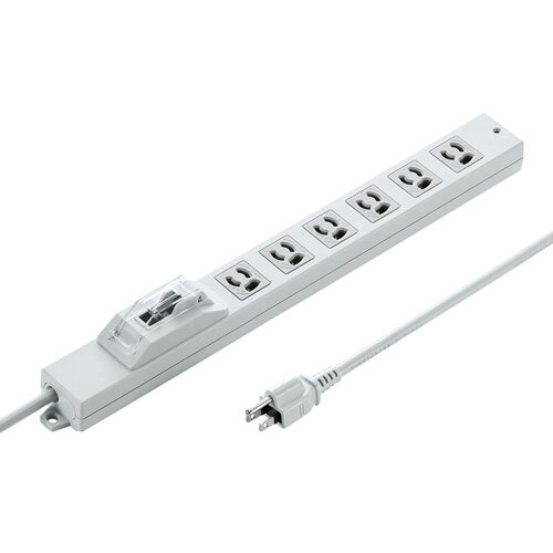 サンワサプライ 安全ブレーカータップ オフィス 工場用 3P 6個口 3m TAP-BR36A-3