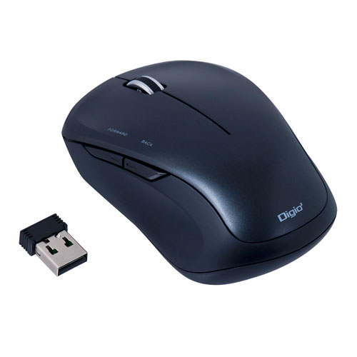 ナカバヤシ Digio2 無線マウス フラット 5ボタン ブルーLED ブラック MUS-RKF118BK ナカバヤシ Digio2 無線マウス フラット 5ボタン ブルーLED ブラック MUS-RKF118BK